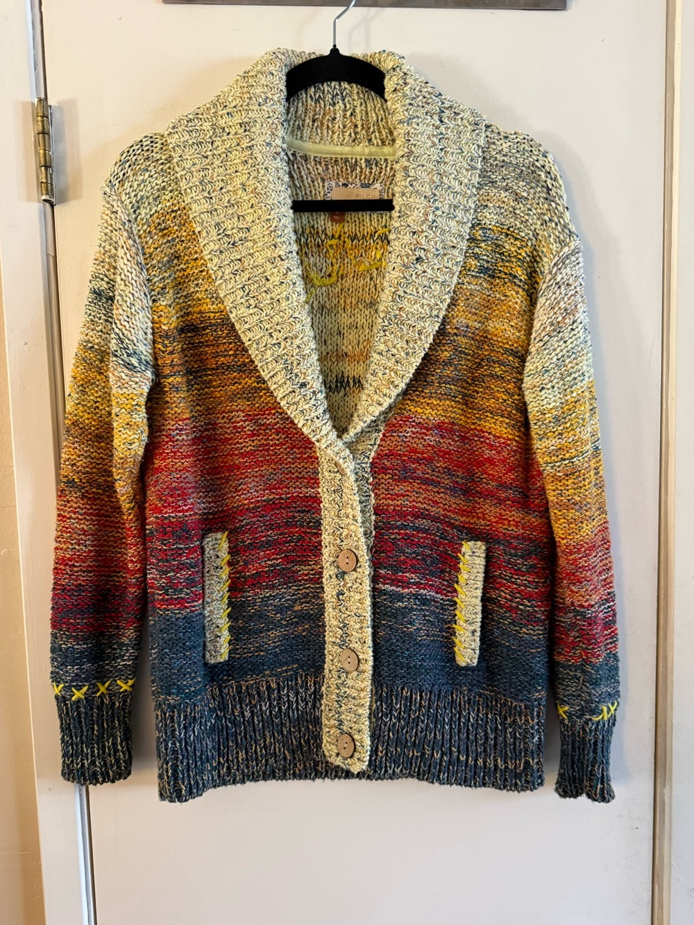 Anthropologie Pilcro Sunset Embroidered Cardigan